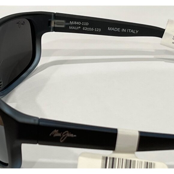 Maui Jim Kaiwi Channel Grey Black Stripe Sunglasses 840-11D Made in Italy - Picture 4 of 9